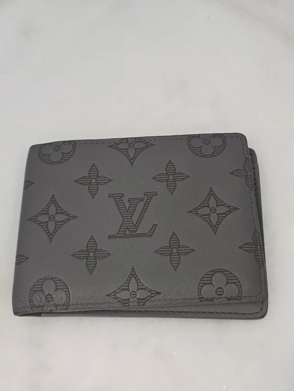 Louis Vuitton Multiple Wallet Men's Bi-Fold in Dark Gray Monogram Shadow M81383